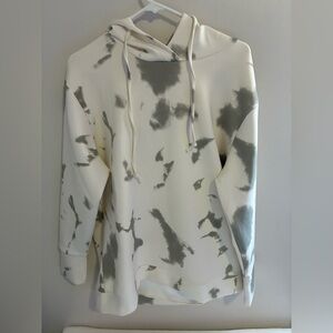 Gray and White Tie-Dye Hoodie
